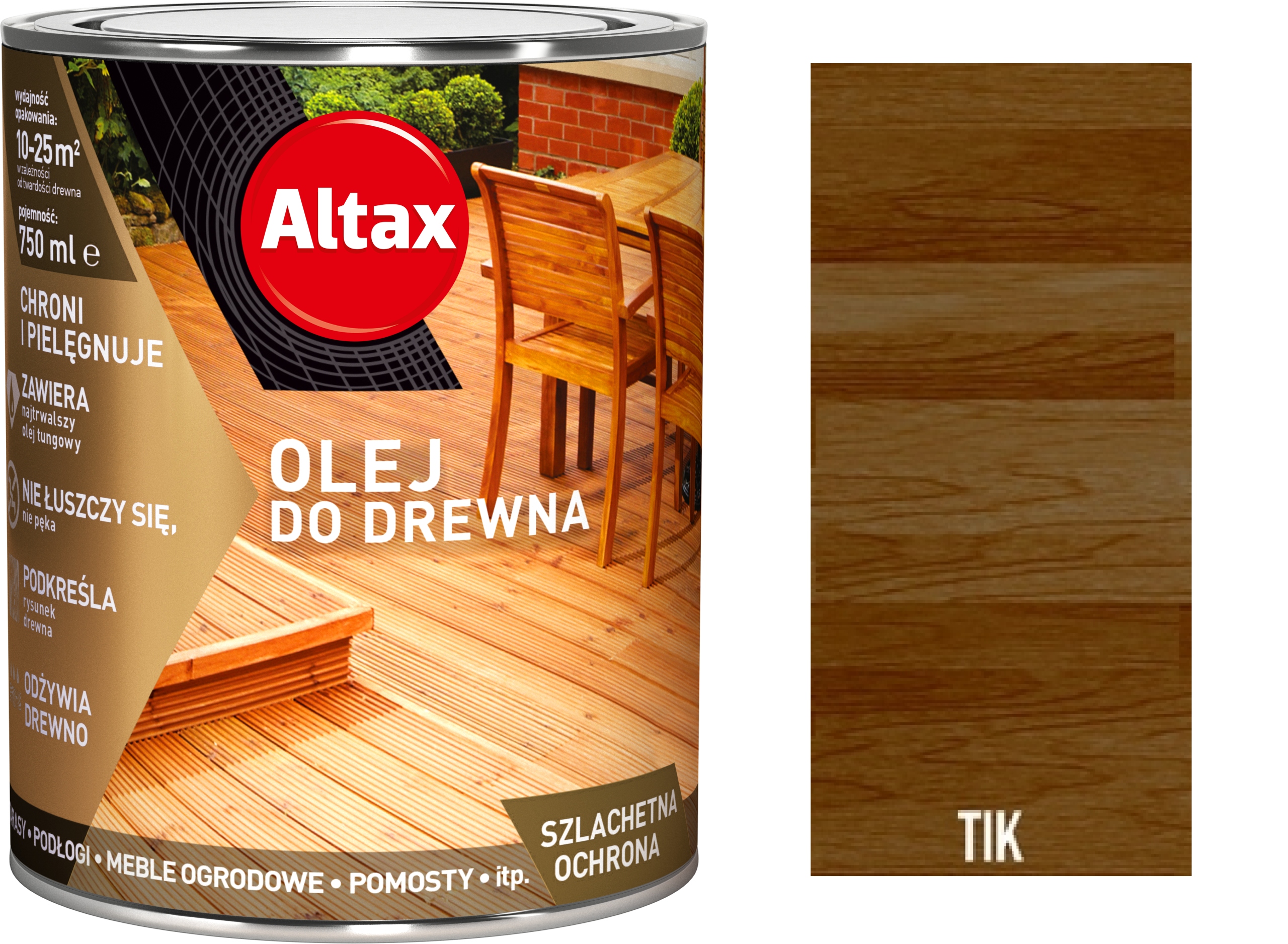 

Altax olej do drewna mebli tarasów 0,75L Tik