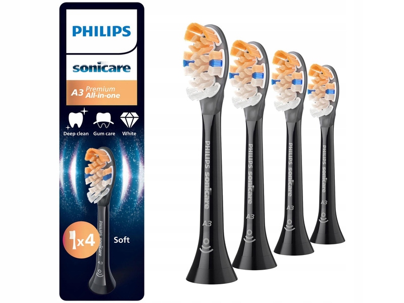 Oryginalne końcówki Philips Sonicare HX9094/88 Miękkie włókna 4 szt.