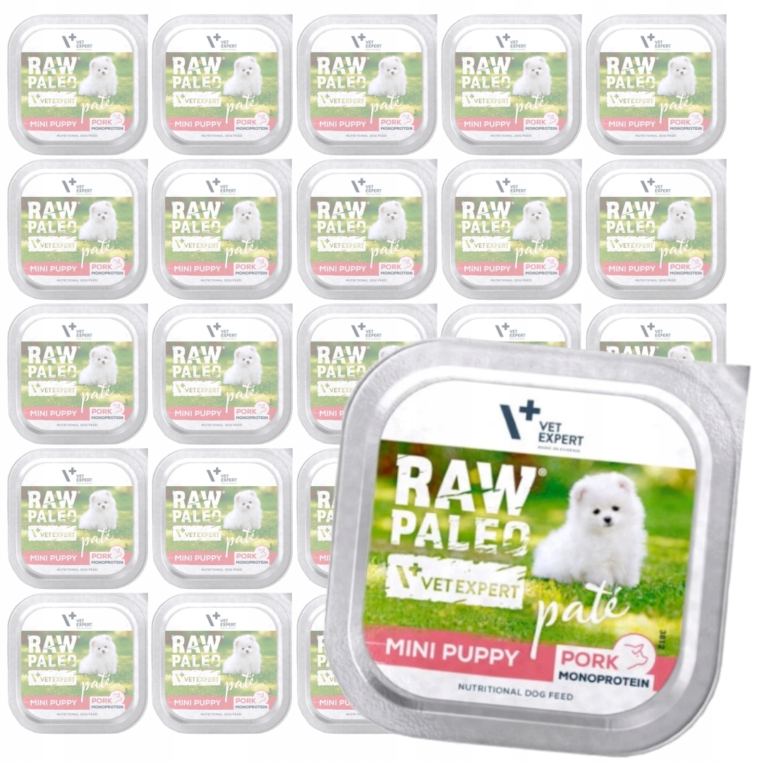 Raw Paleo Pork Mini Puppy 24x150g Krmivo Paštika pro štěňata malých plemen