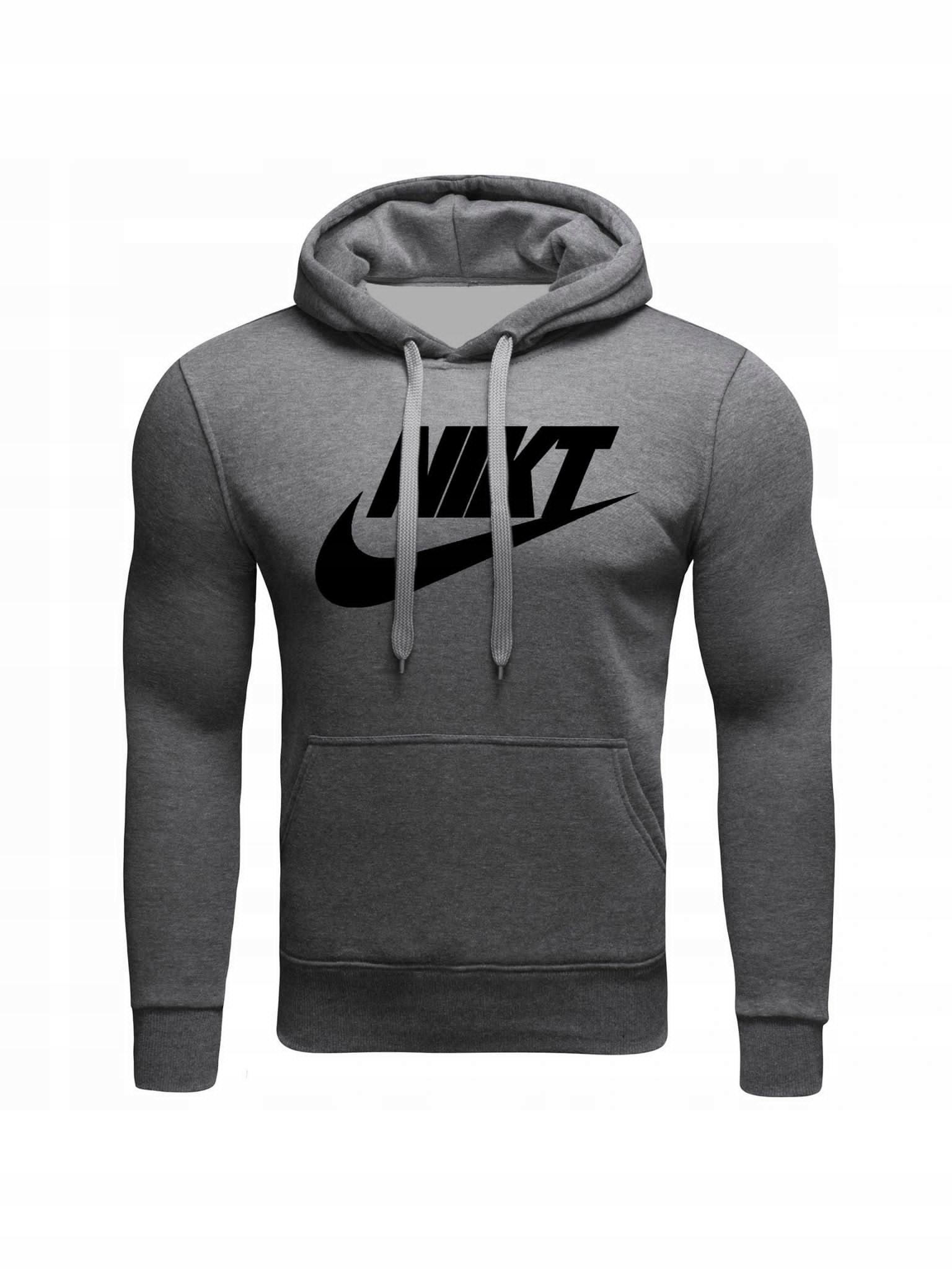 

Bluza Z Kapturem Nikt Męska Szara Bawełniana L