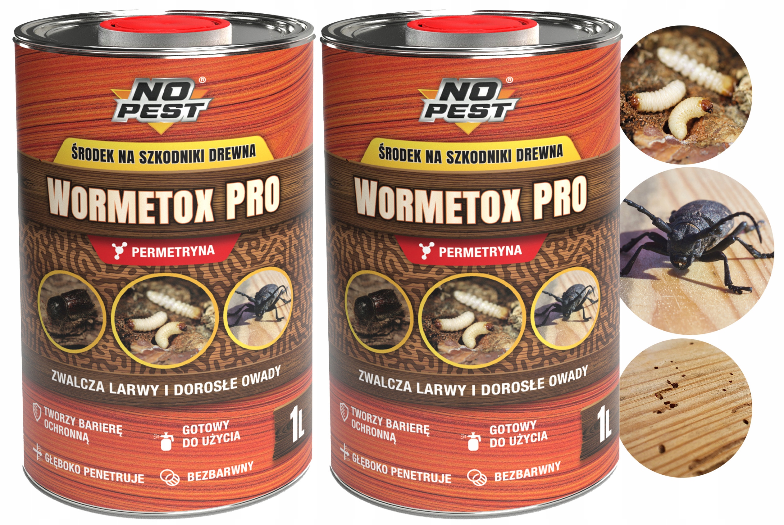 Środek Na Korniki Szkodniki Drewna No Pest Impregnat Owadobójczy 1L (2 Szt)