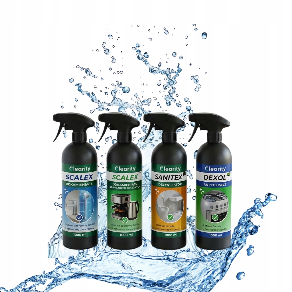 Levně Sada Clearity 4x1000 ml: Kámen, Domácí spotřebiče, Proti mastnotě, Dezinfekce