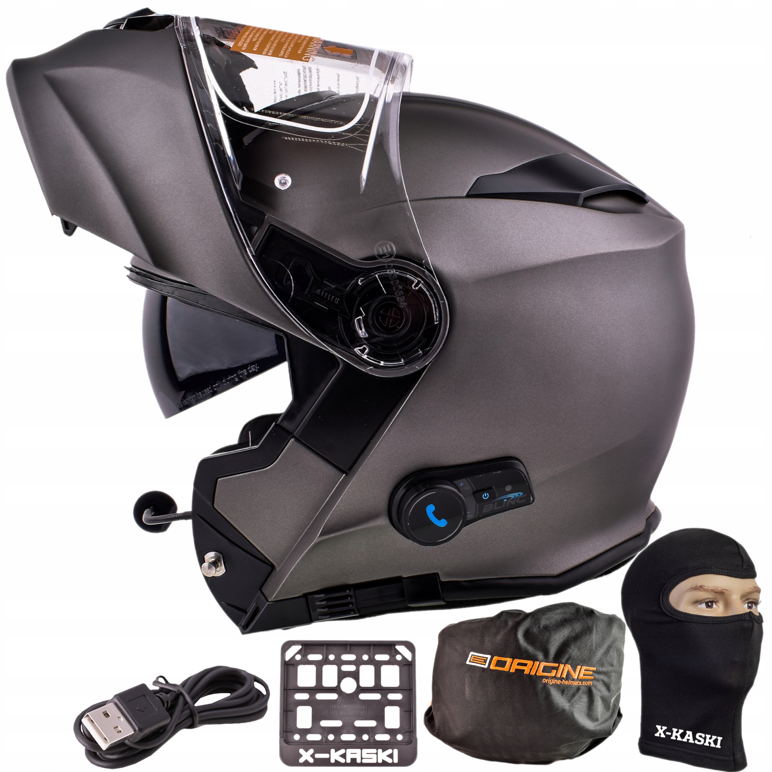 

Origin Kask Szczękowy Blenda Intercom Bluetooth XL