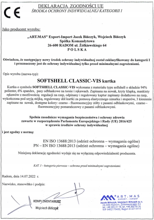 Kurtka robocza Softshell męska WODOODPORNA ODBLASKOWA OSTRZEGAWCZA bhp XL Cechy dodatkowe odzież odblaskowa odzież wodoodporna