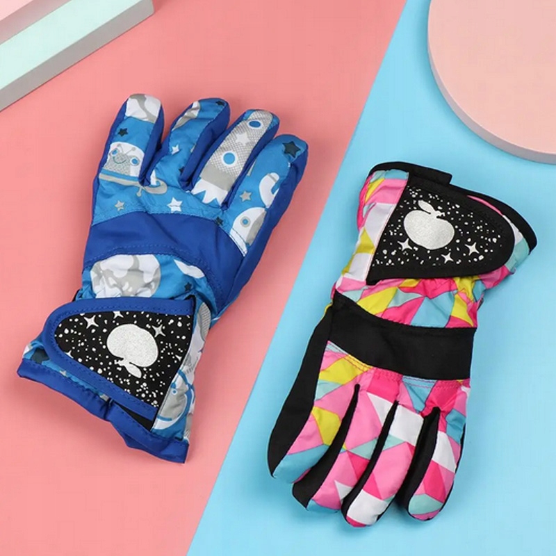 RĘKAWICZKI ZIMOWE DZIECIĘCE NARCIARSKIE NA ŚNIEG 3-5 LAT Płeć chłopcy dziewczynki unisex