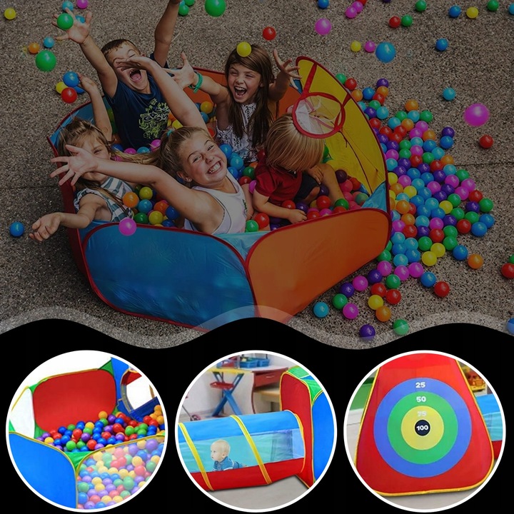 NAMIOTY DLA DZIECI NAMIOT OGRODOWY 5w1 + TARCZA Waga produktu z opakowaniem jednostkowym 3 kg