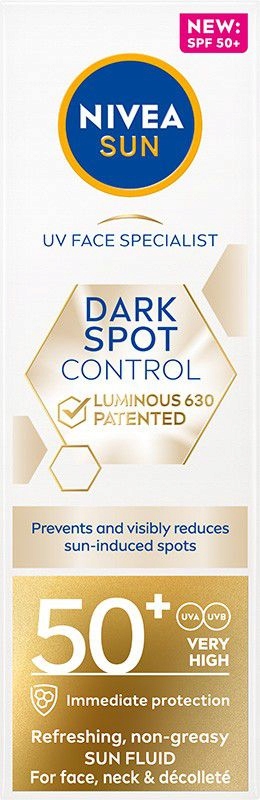Nivea Sun Rozjasňující Krém Na Obličej Dark Spot Control Spf 50+ 50 ML