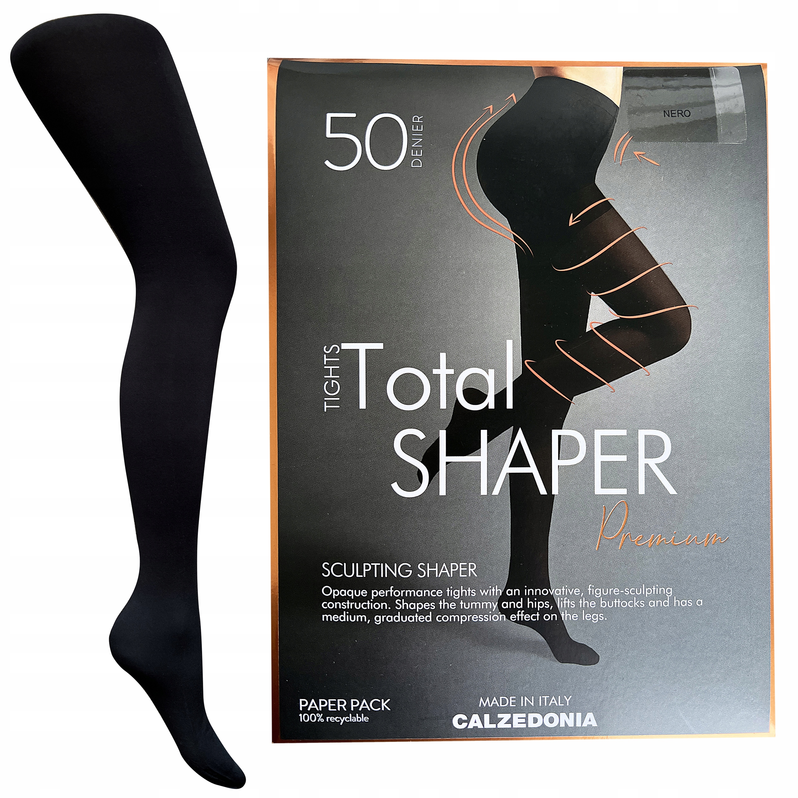 CALZEDONIA Rajstopy TOTAL SHAPER Premium Modelujące 50DEN 5 XL 14556271230  