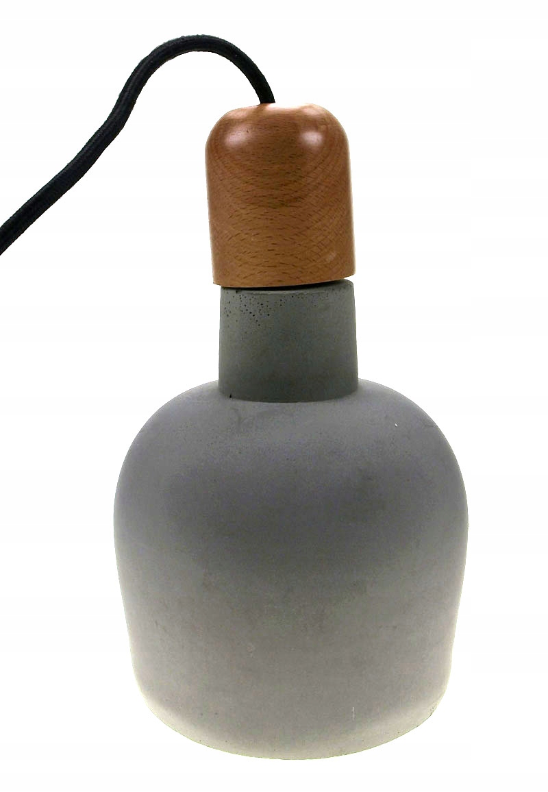 Lampa wisząca drewno - beton 2