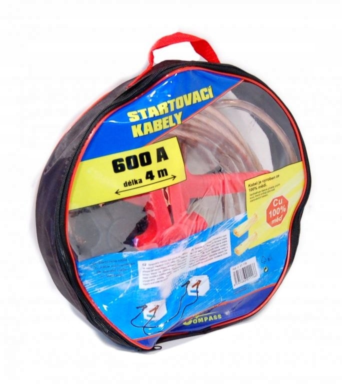 Przewody rozruchowe - 600A, 4m Stan opakowania oryginalne