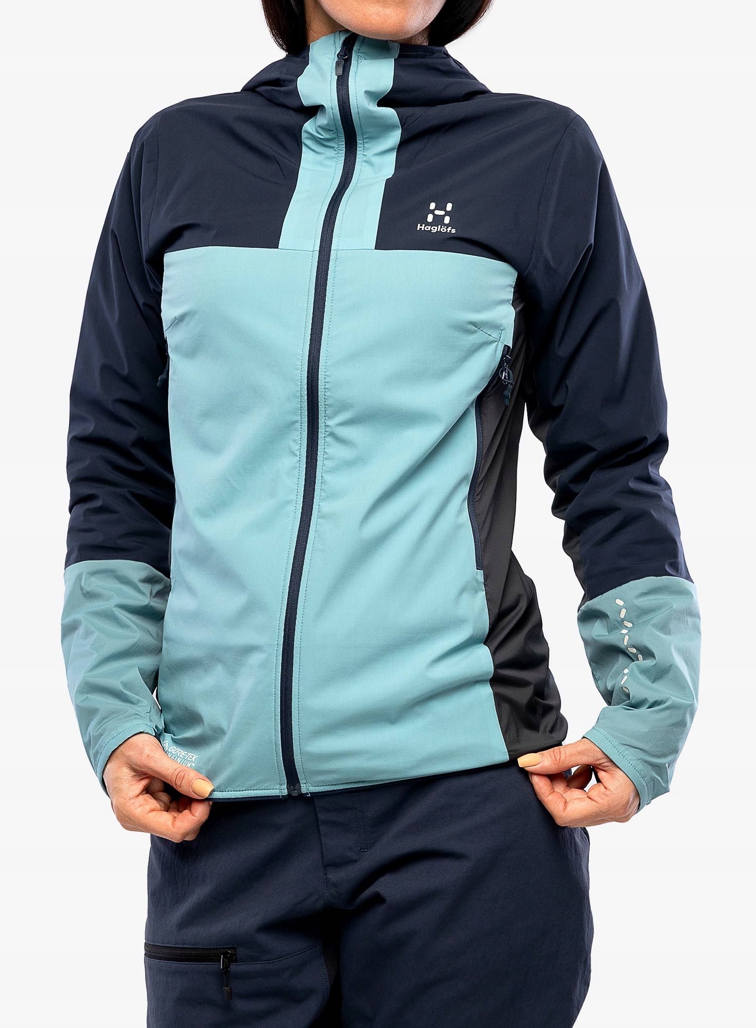 Dámská zateplená bunda Haglofs L.I.M Alpha Hood frost blue/tarn blue L