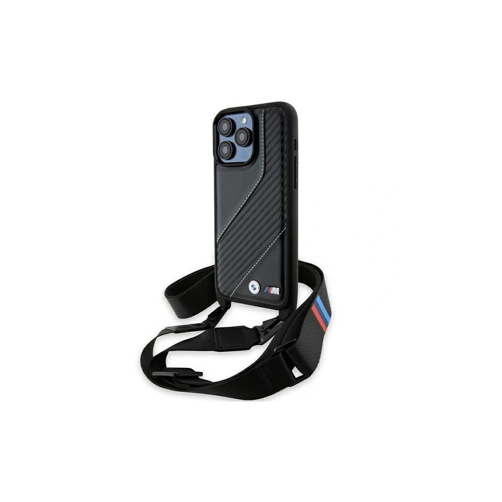 Pouzdro Bmw M Edition iPhone 15 Pro Max hardcase Carbon Stripe černé