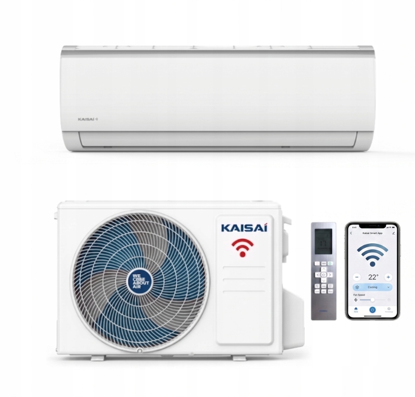 Split klimatyzator ścienny Kaisai Fly 3,5 kW do grzania i chłodzenia Wifi