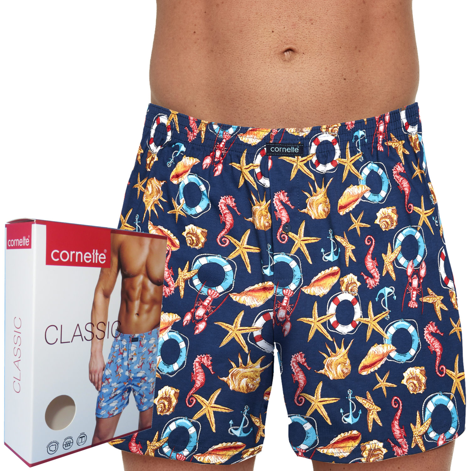 

Cornette bokserki Classic luźne 011/118 morski wz