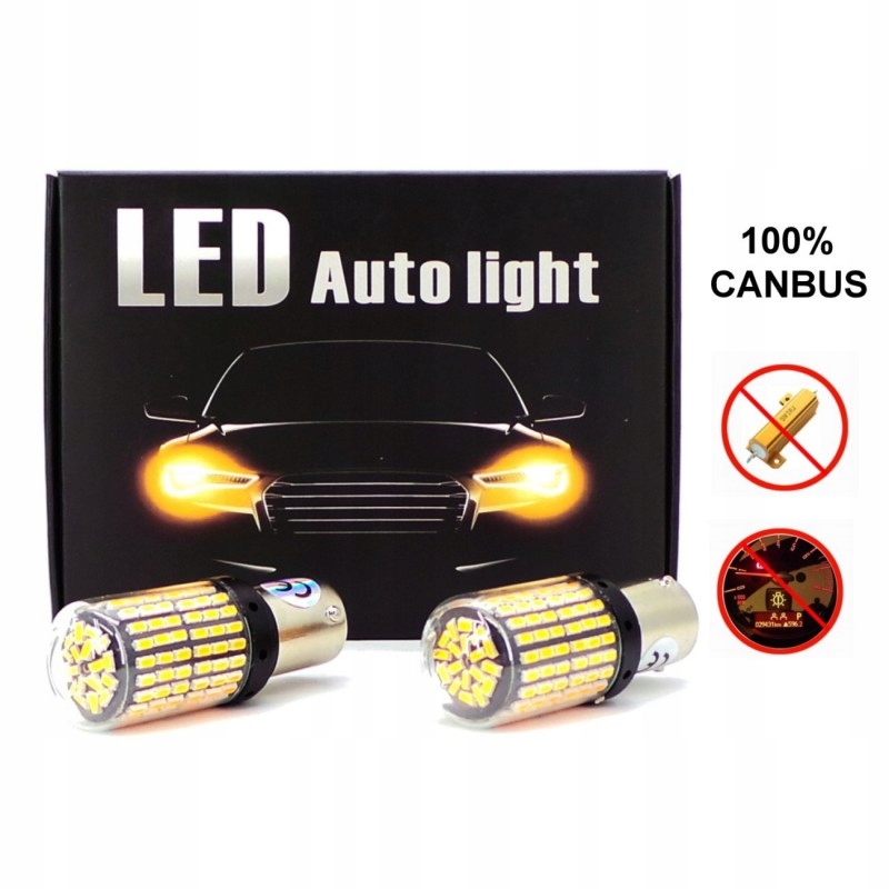 

Led 2x P21W, BA15S 12-24V 100% Canbus pomarańczowa