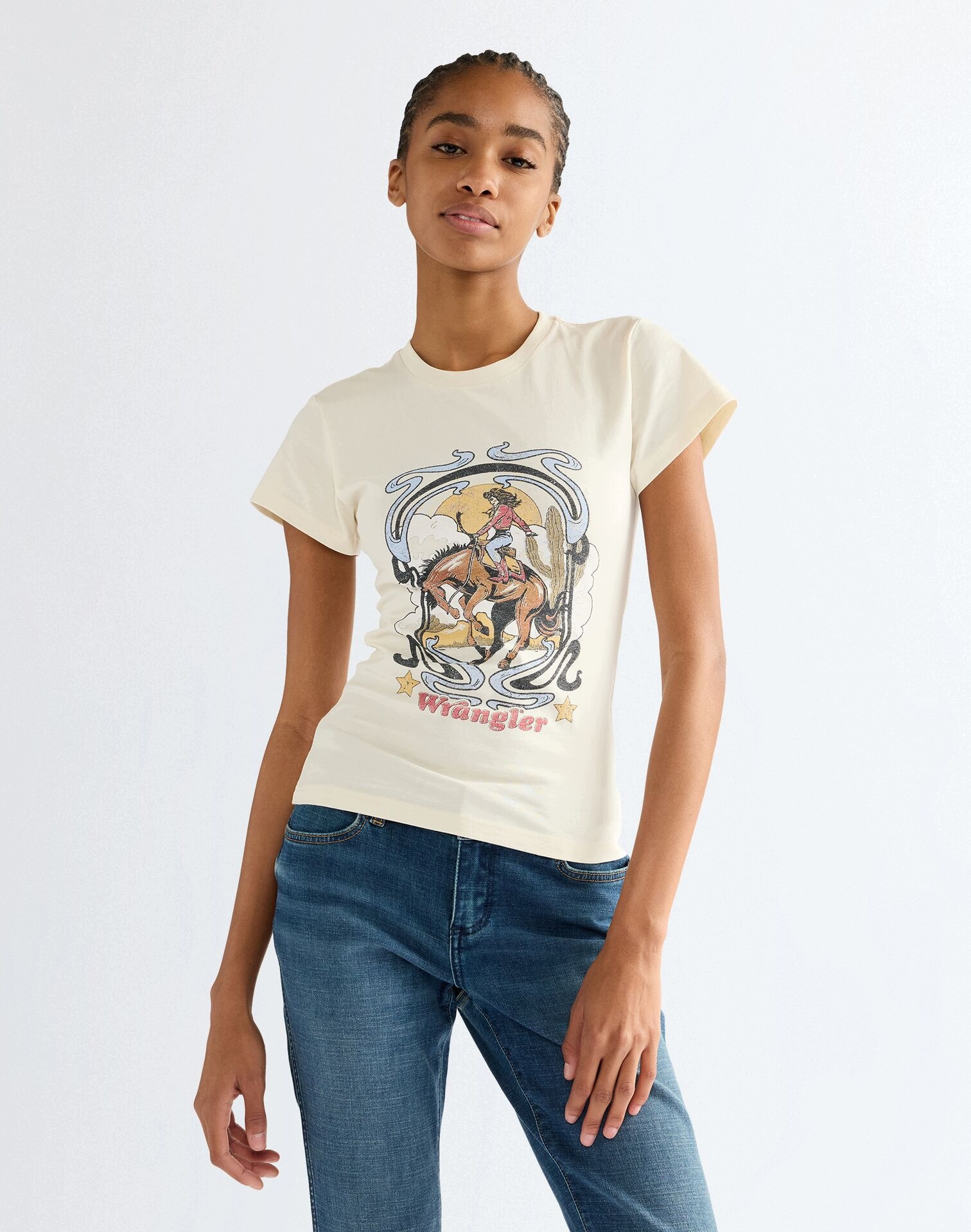 Damska Koszulka T-shirt Wrangler Shrunken Band Tee S