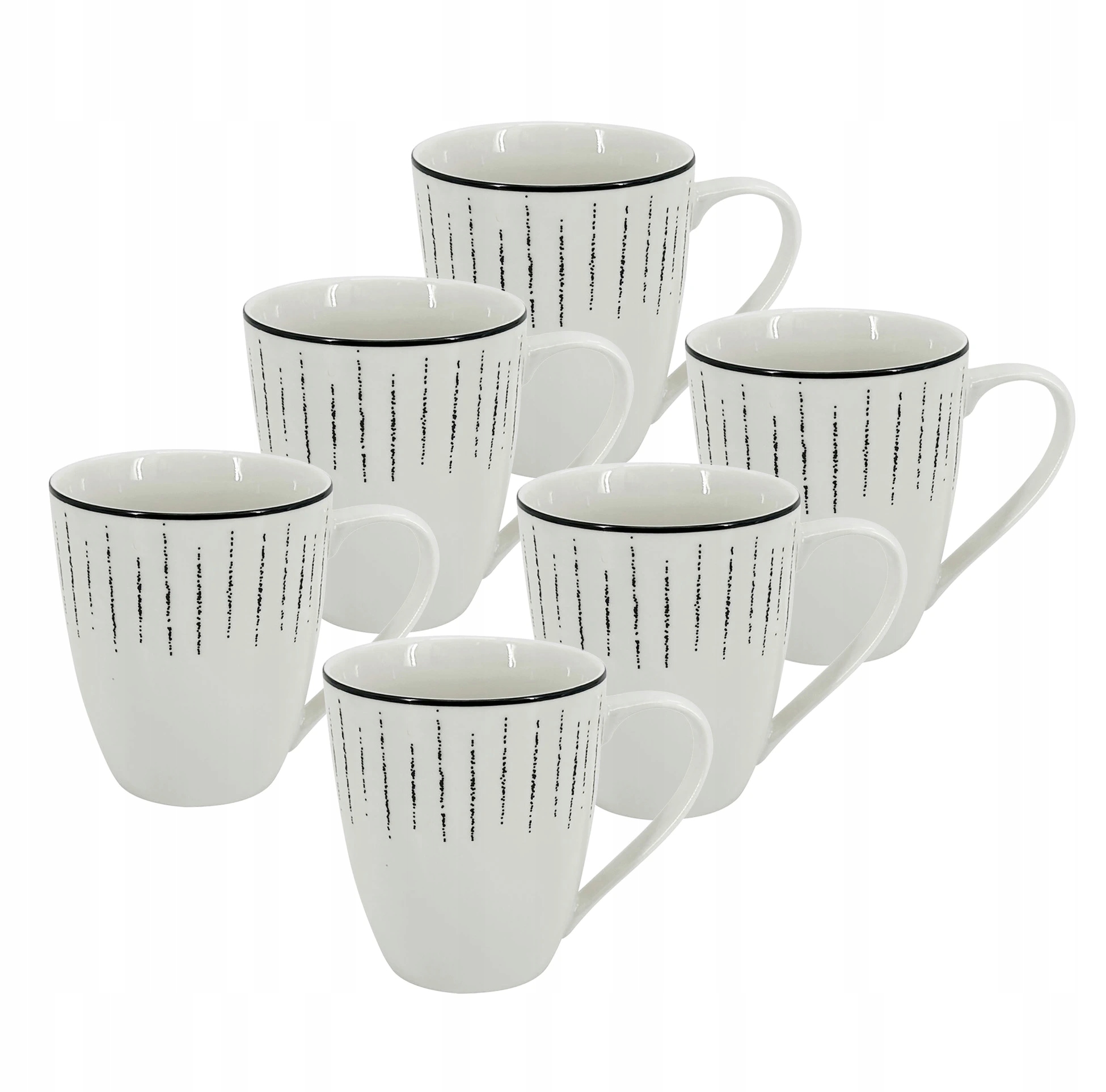 Set 6 ks Porcelánový hrnek Linea Dash, 250 ml