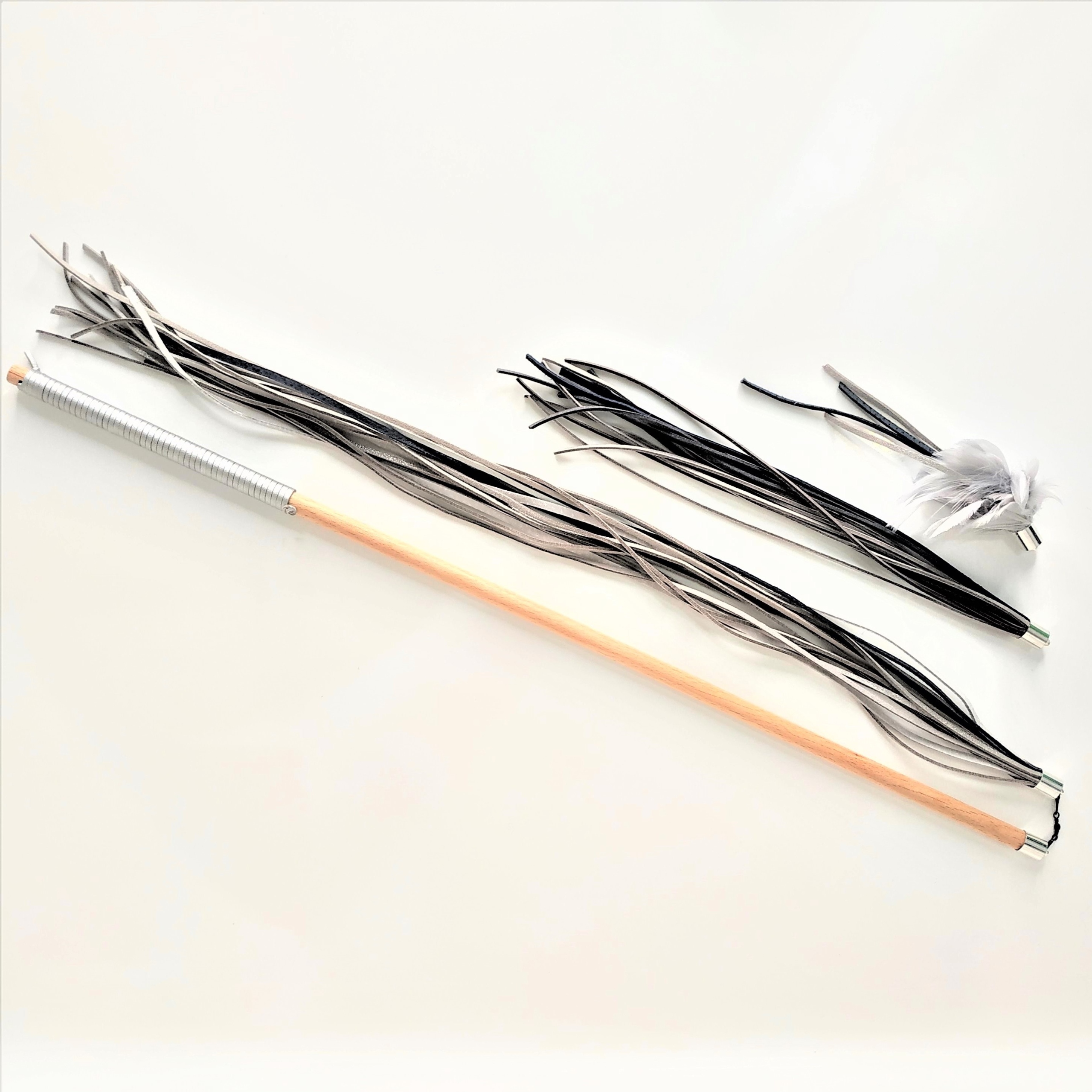 

Wędka z rzemieniami Crazy Cats 3 końcówki Srebrna