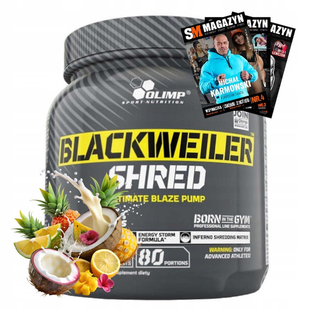 Olimp Blackweiler Shred Předtréninková Aakg Síla Pumpa Hmotnost 480 g