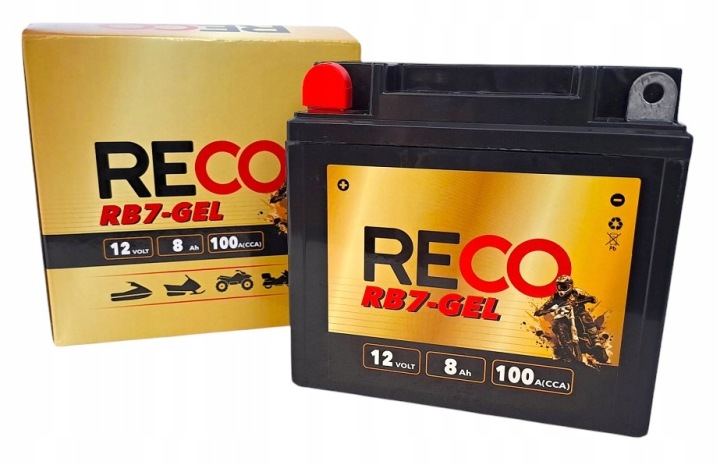 Akumulator Motocyklowy Reco RB7-GEL YB7 EB7 12B 8AH 100A