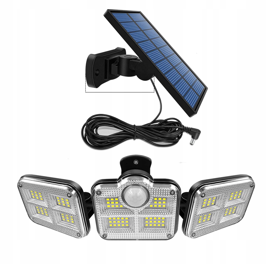 

Lampa Solarna Czujnik Ruchu 3 Reflektory Pilot