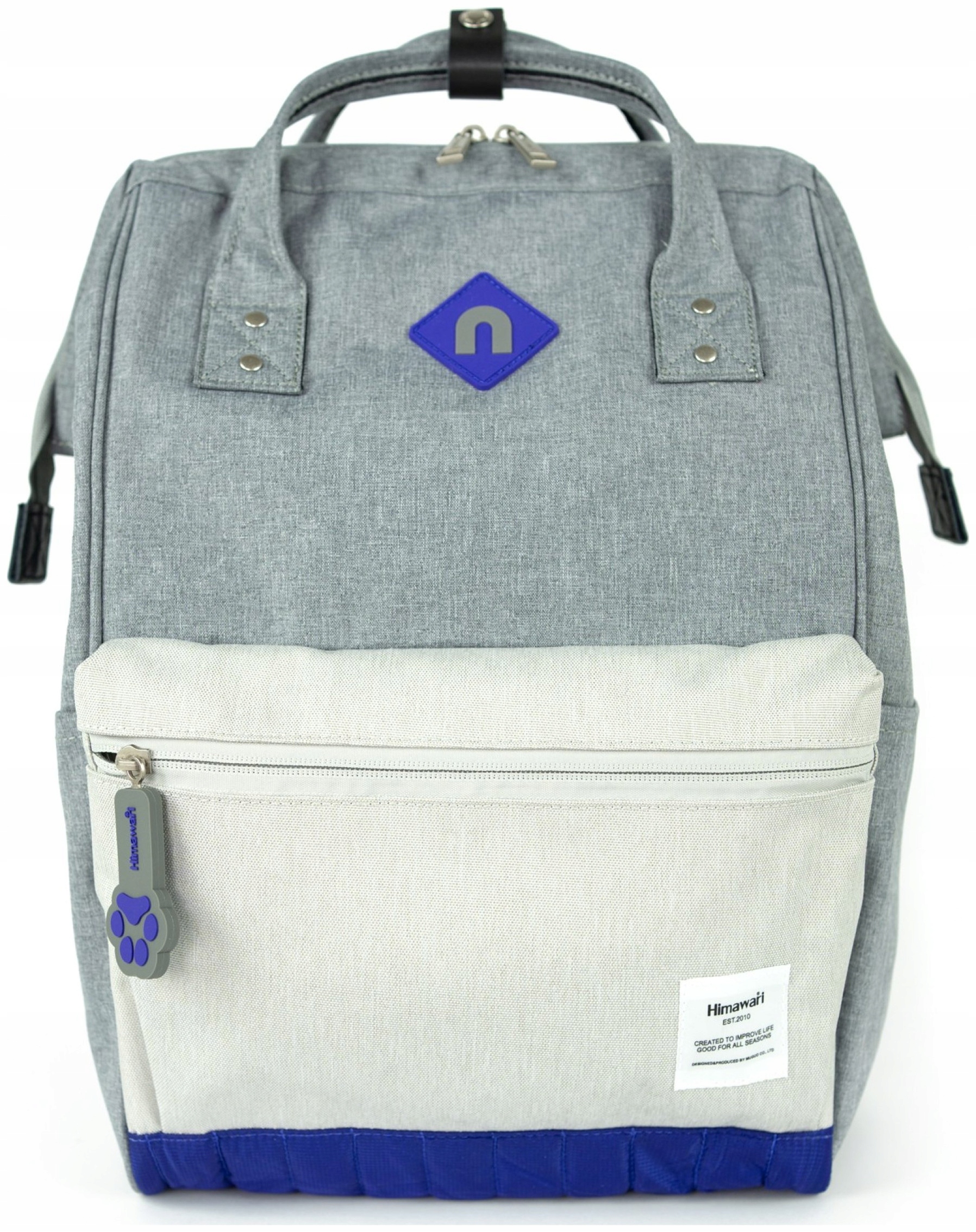 Batoh na notebook Himawari Kitten M prostorný, multifunkční, do práce, šedý