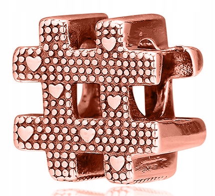 

Charms Hasztag # Hashtag różowe złoto srebro 925
