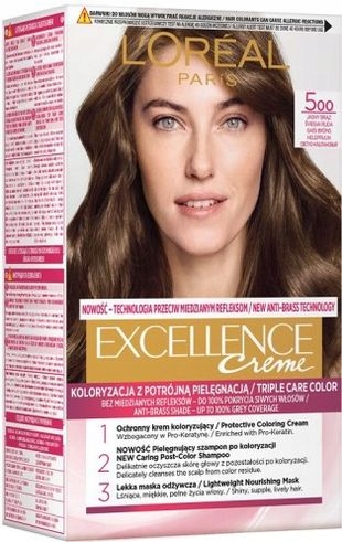 

Farba do włosów LOreal Excellence 500 Jasny Brąz