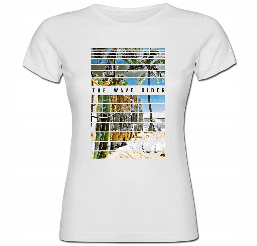 

Tshirt damski Wave Rider Palm Deski Plaża Surf L