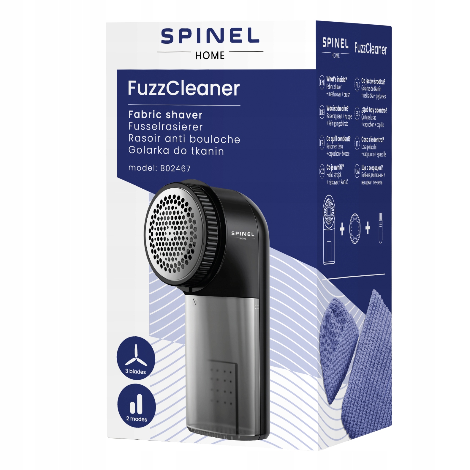 GOLARKA DO UBRAŃ SPINEL HOME DO SWETRÓW BLUZ TKANIN 2 TRYBY MOCNA Model FuzzCleaner