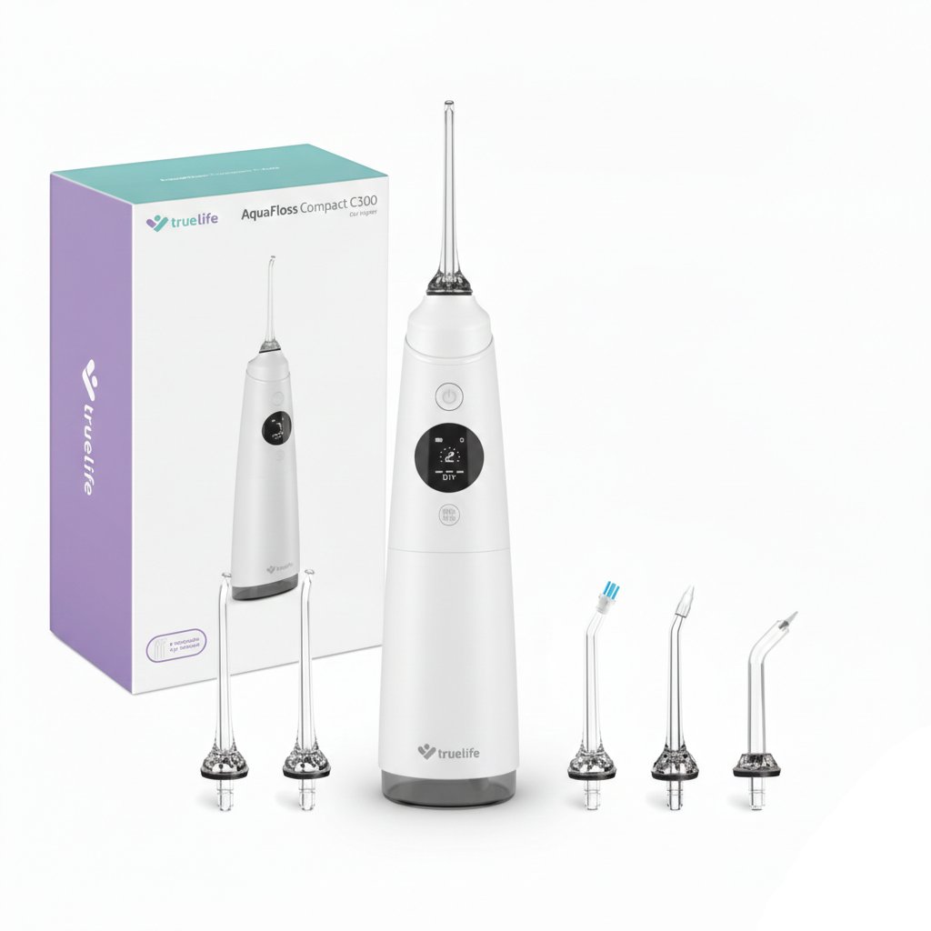 Irygator Bezprzewodowy TrueLife AquaFloss Compact C300 5 Trybów 6 Dysz Etui