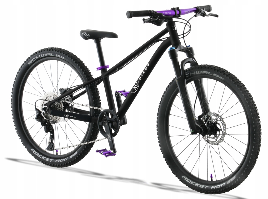 Rower dziecięcy KUbikes 24 Mtb Disc czarny +laser purple