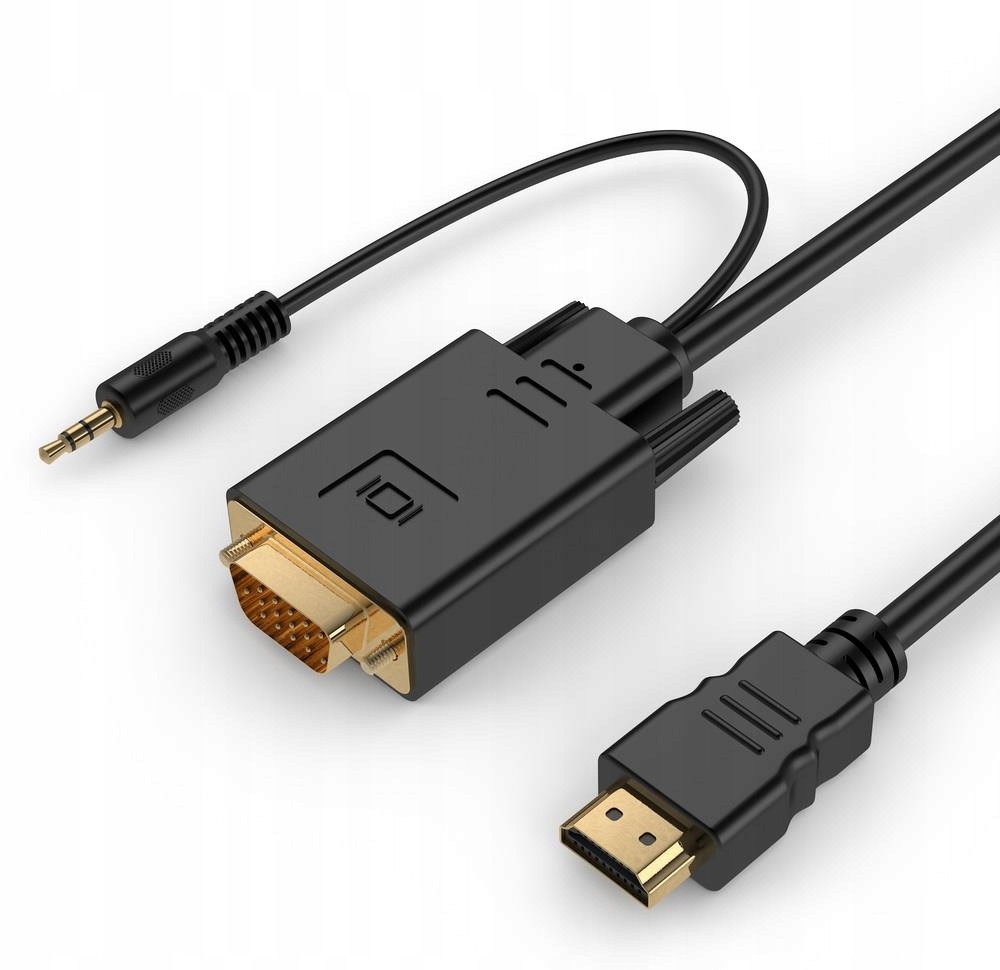 Konwerter Adapter kabel HDMI do VGA 3m z mini Jack Stan opakowania oryginalne
