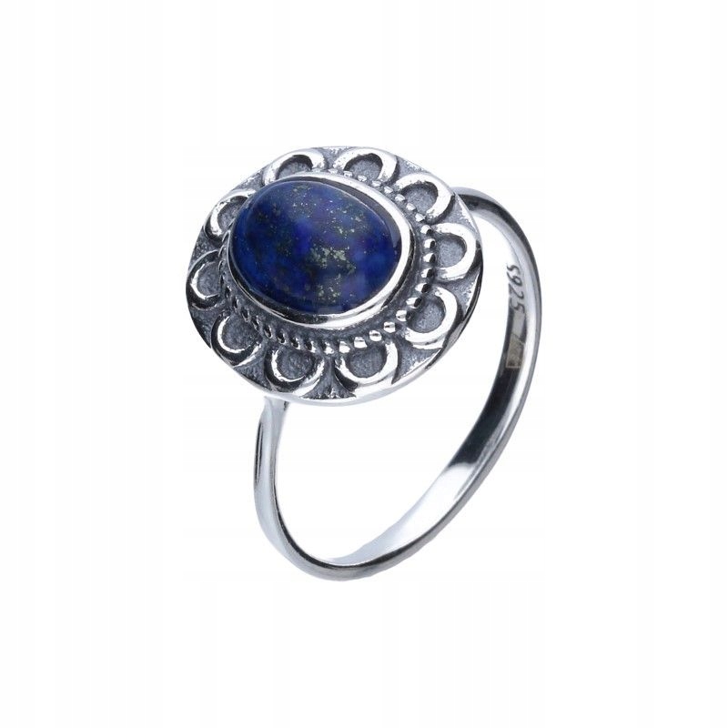 Prstýnek ze stříbra 925 Ovál lapis lazuli jako dárek pro maminku r18