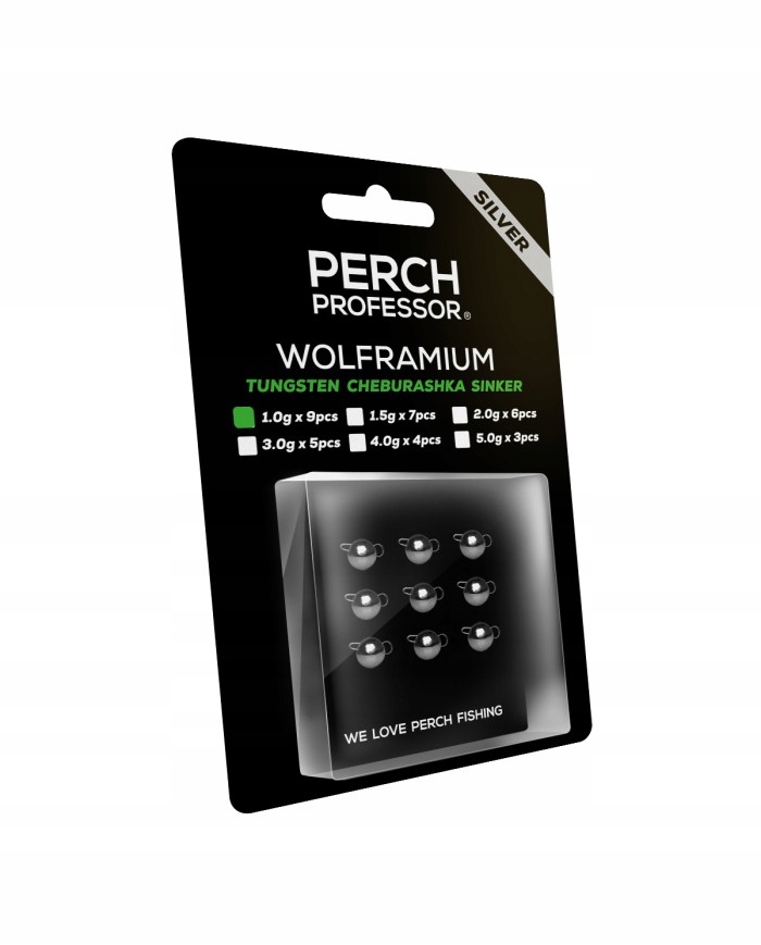 Perch Professor czeburaszka wolframowa srebrna 1g 9szt