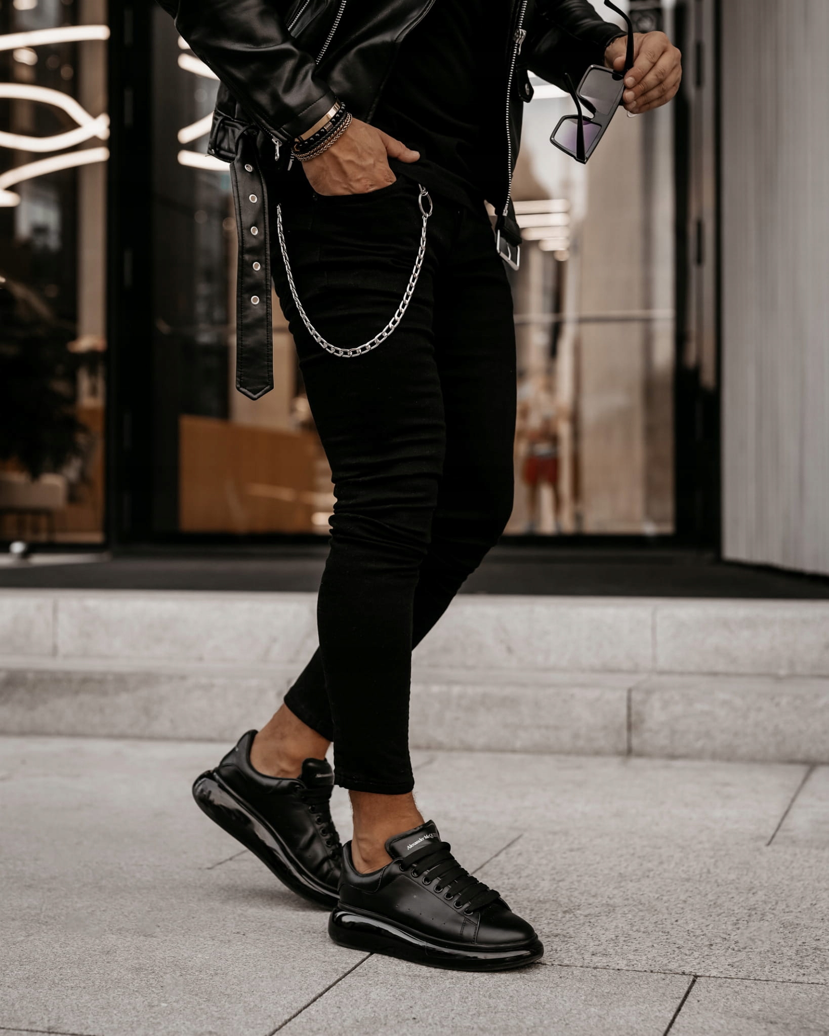 Spodnie jeansowe męskie Olavoga Aiden czarne XL