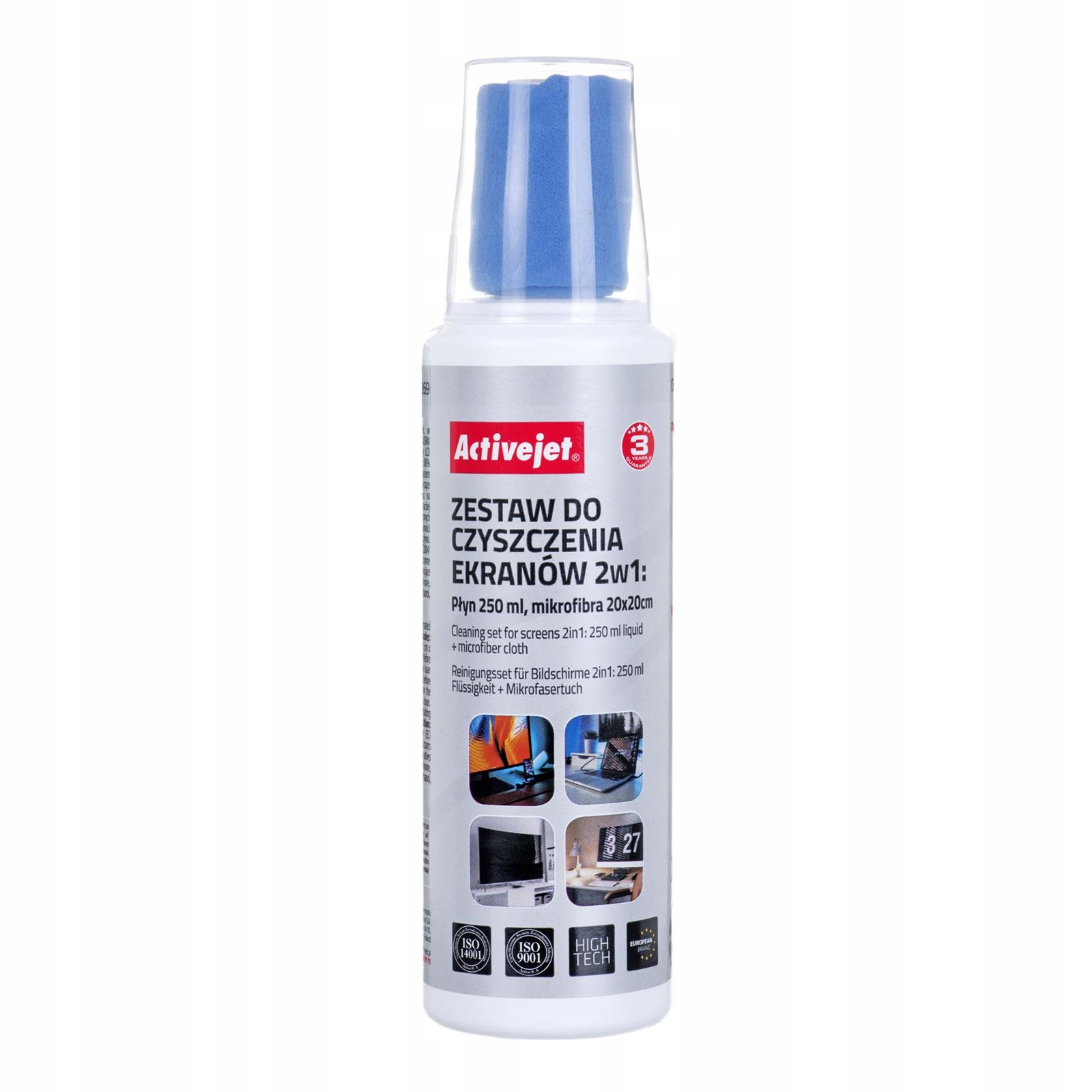 

Płyn do ekranów Activejet 250ml ściereczka