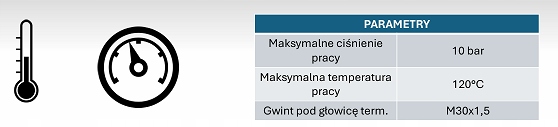 WKŁADKA ZAWOROWA TERMOSTATYCZNA DO GRZEJNIKA STALOWEGO TYPU V M30X1,5 Marka Diamond