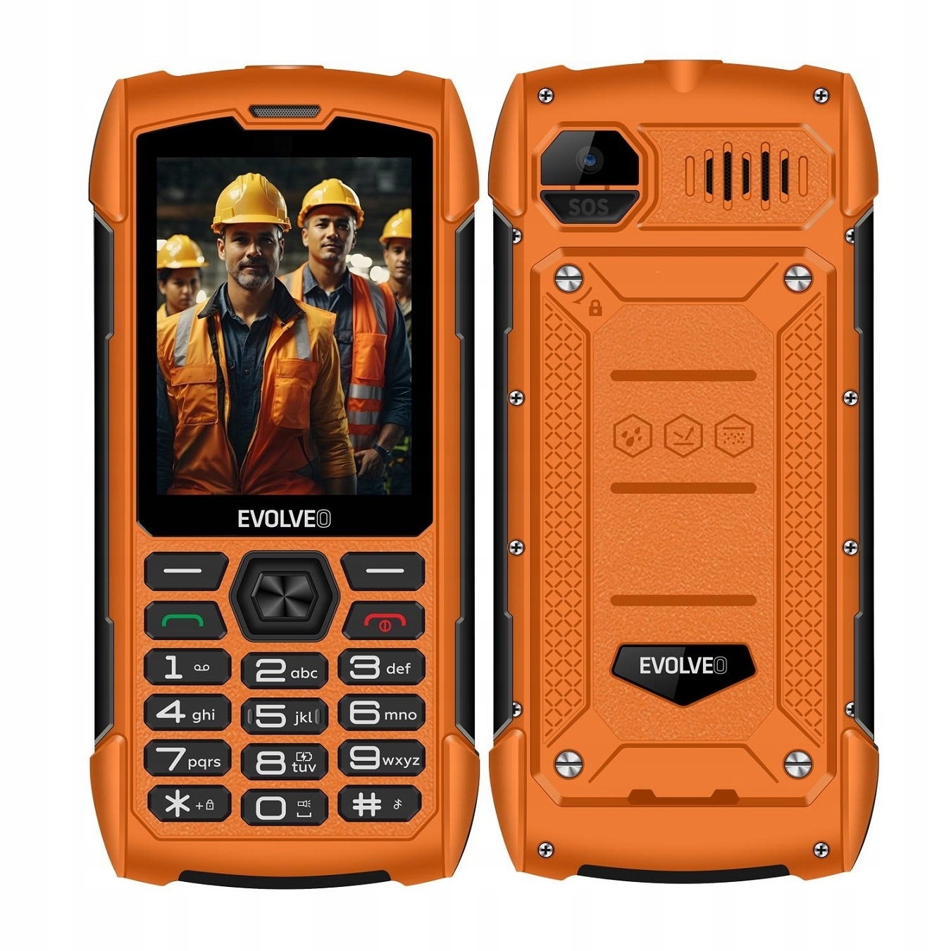 Evolveo StrongPhone H1, vodotesný odolný Dual Sim telefón, oranžová