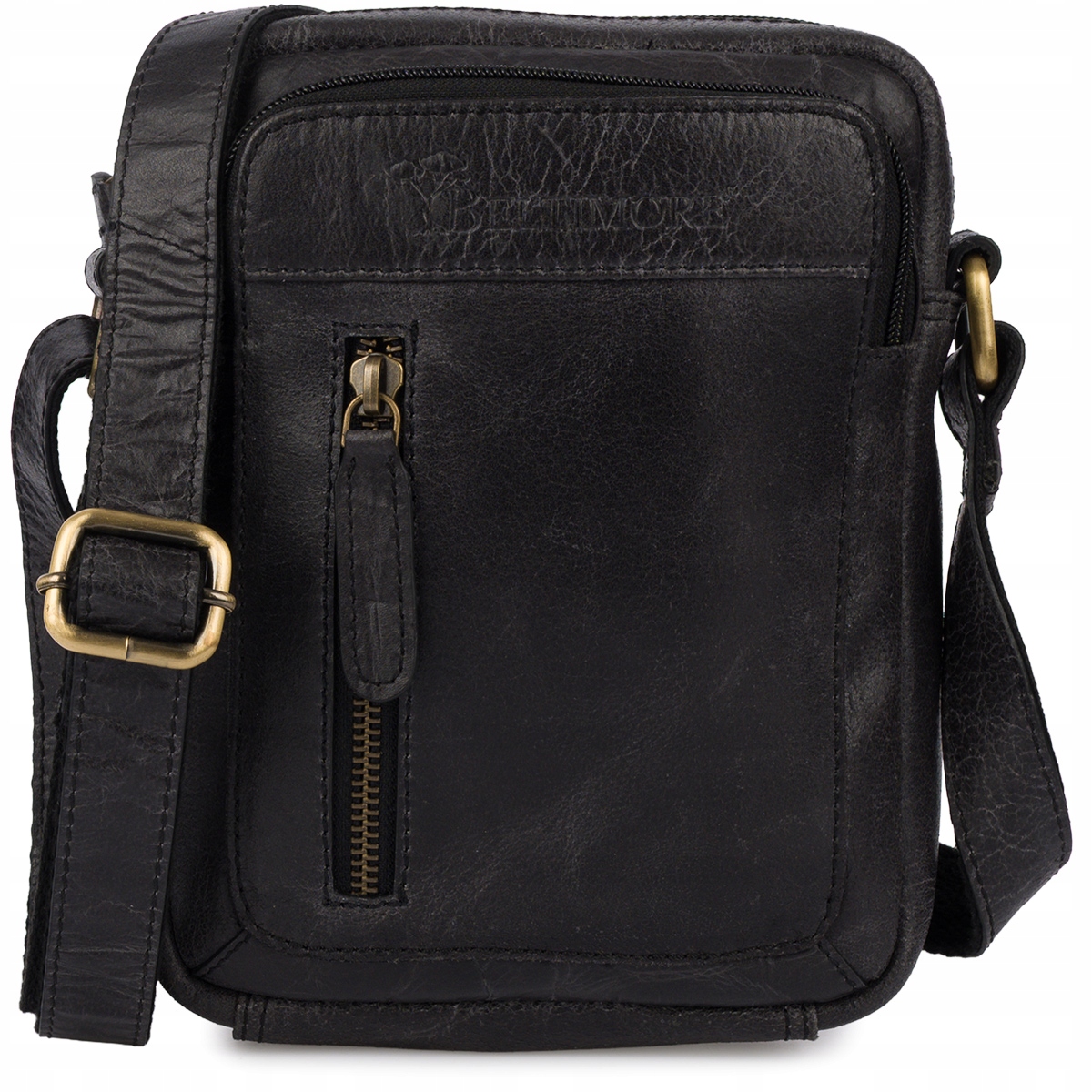 Pánská taška přes rameno malá kožená kůže černá prémiová Beltimore