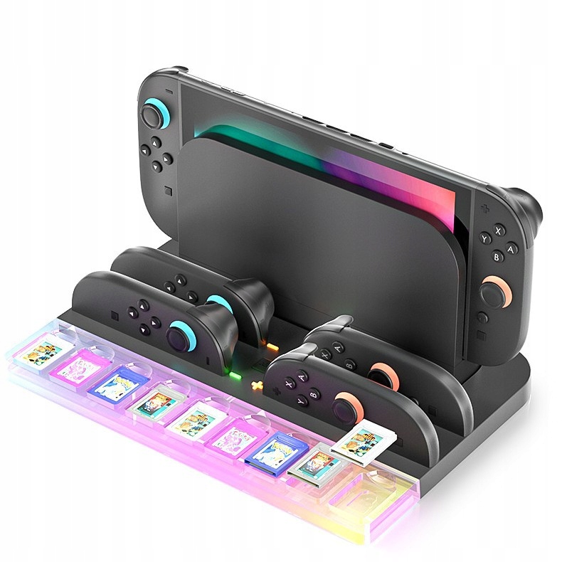 KONTROLER ŁADOWARKA DOK OŚWIETLENIE RGB DO WŁĄCZNIKA 2 JOY-CONS BAZA