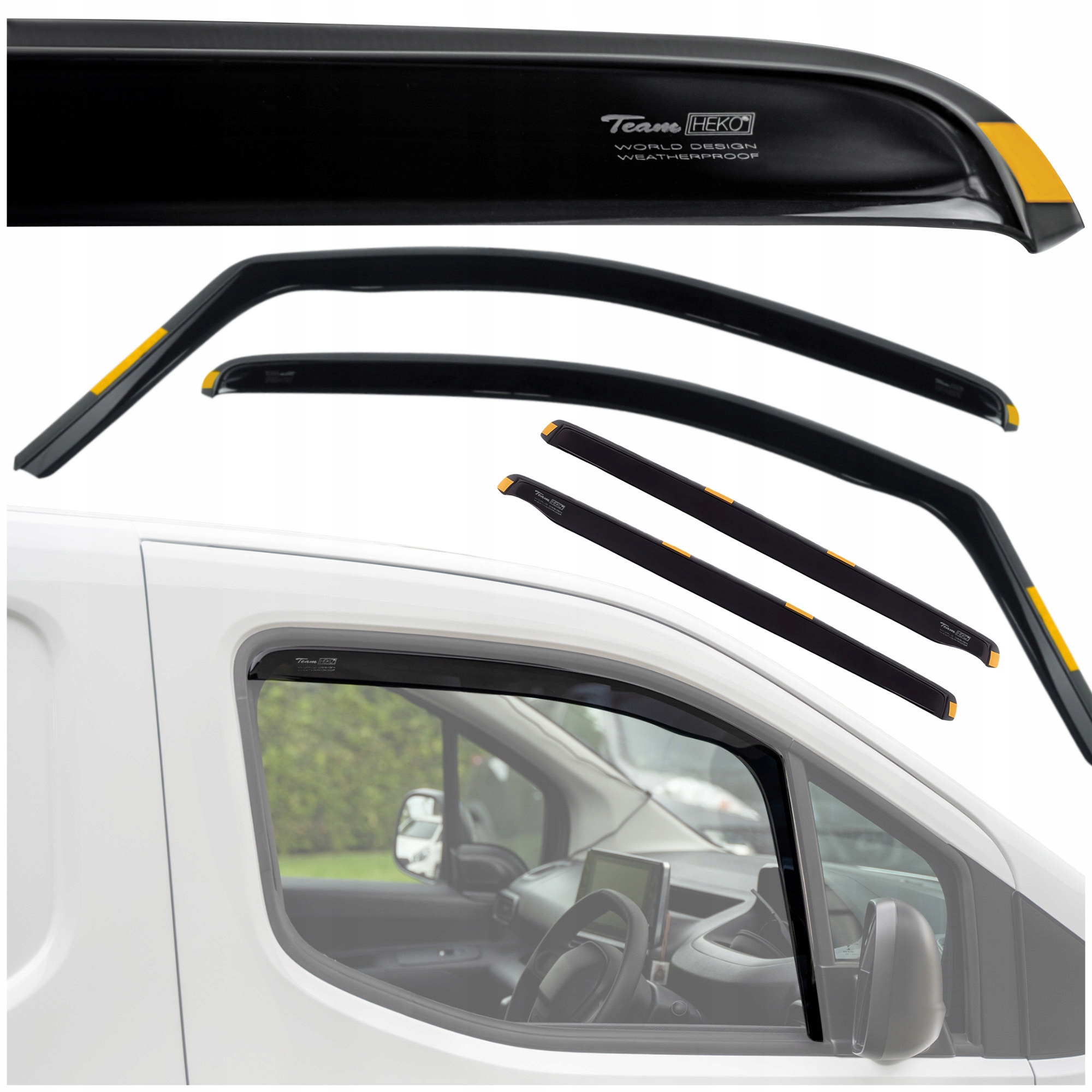 Deflektory bočných okien Heko pre Ford Transit Connect II 2013-2021 4 ks