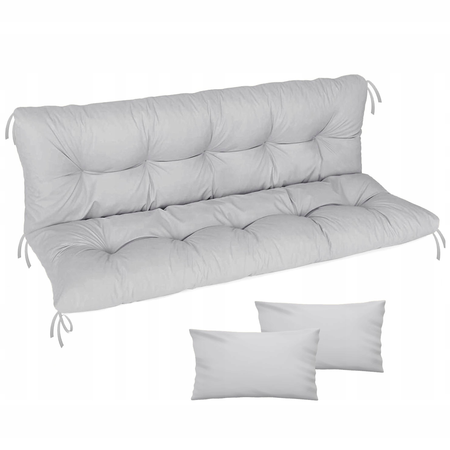 Polštáře na zahradní houpačku185x50x50 Kk Matrace Prošívaná šedá sada