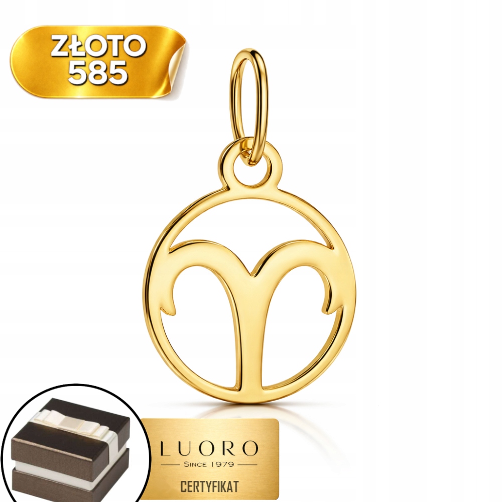 Přívěsek Zlatý 585 14K Znamení Zvěrokruhu Beran 20 MM Elegantní Žluté Zlato