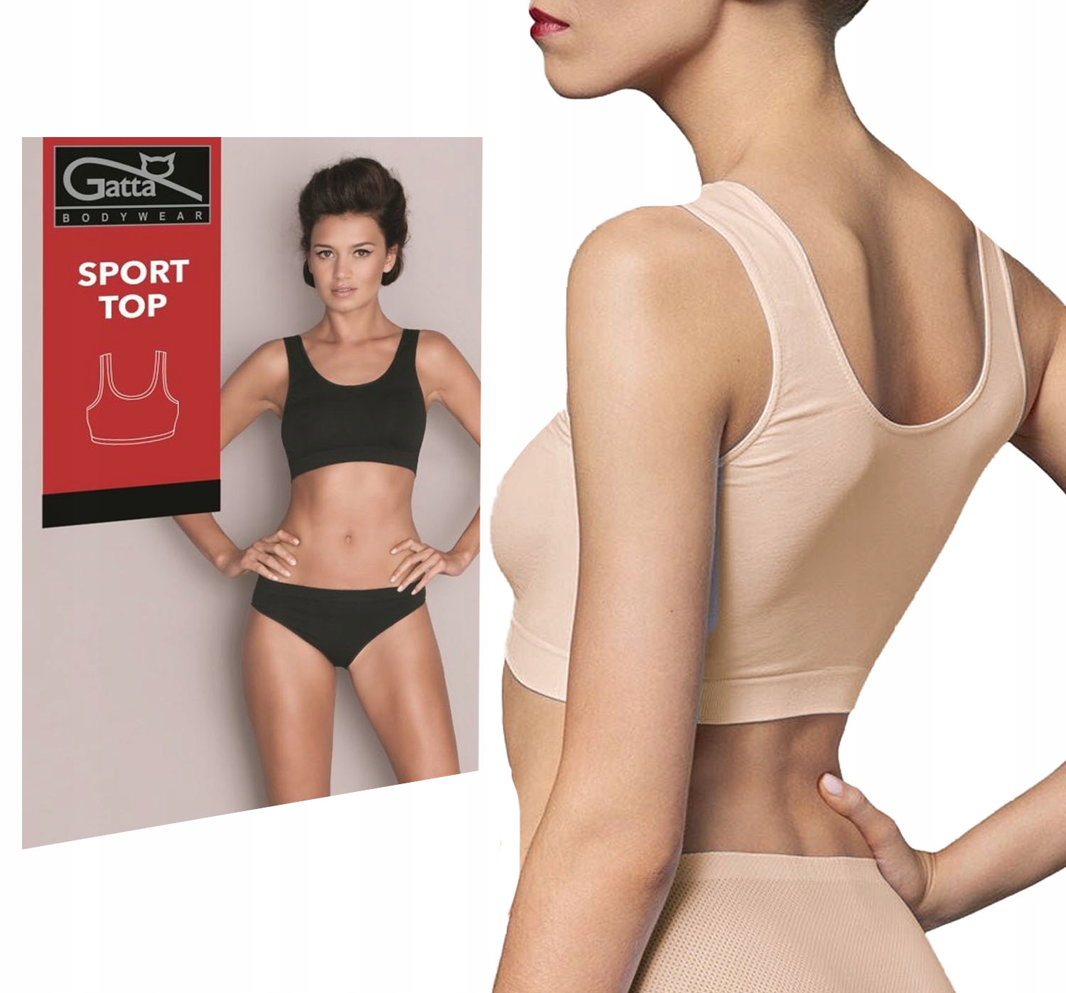 

bezszwowy Stanik sportowy Gatta Sport Top XL beż
