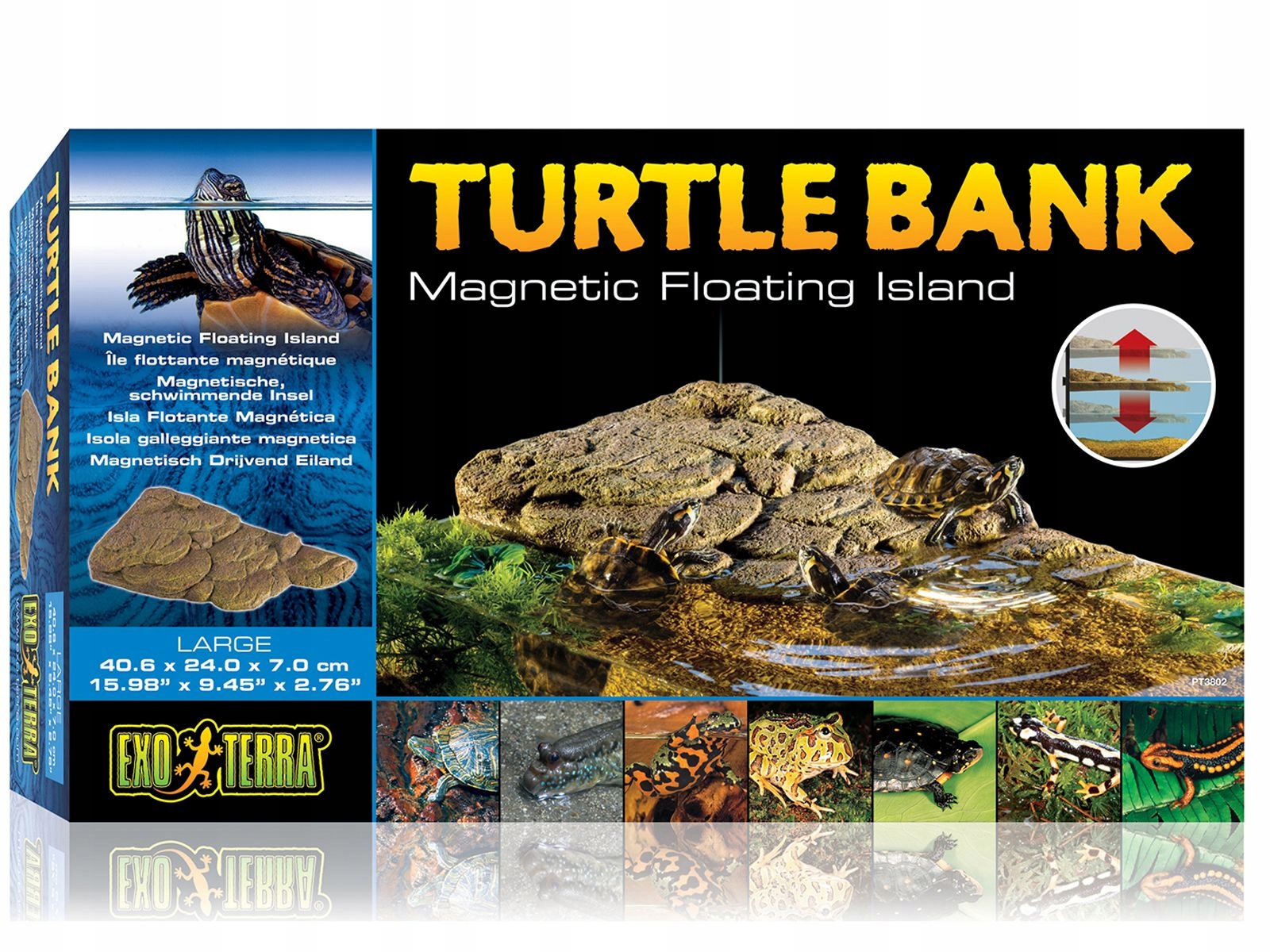 Ostrov pro vodní želvu do terária Magnetická akvárium Turtle Bank L