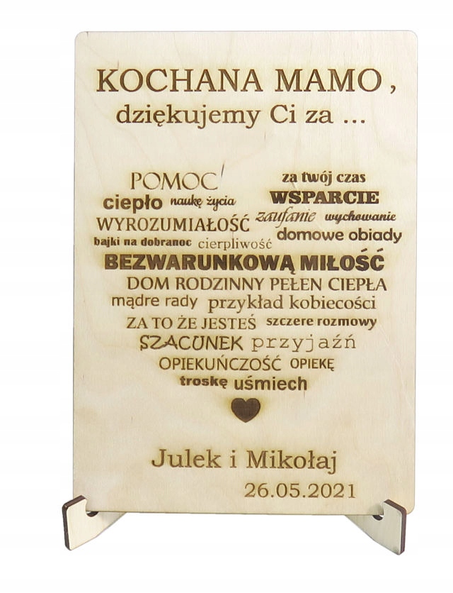 

Dzień Matki Mamy Mamusi Serce Laurka Prezent BD7
