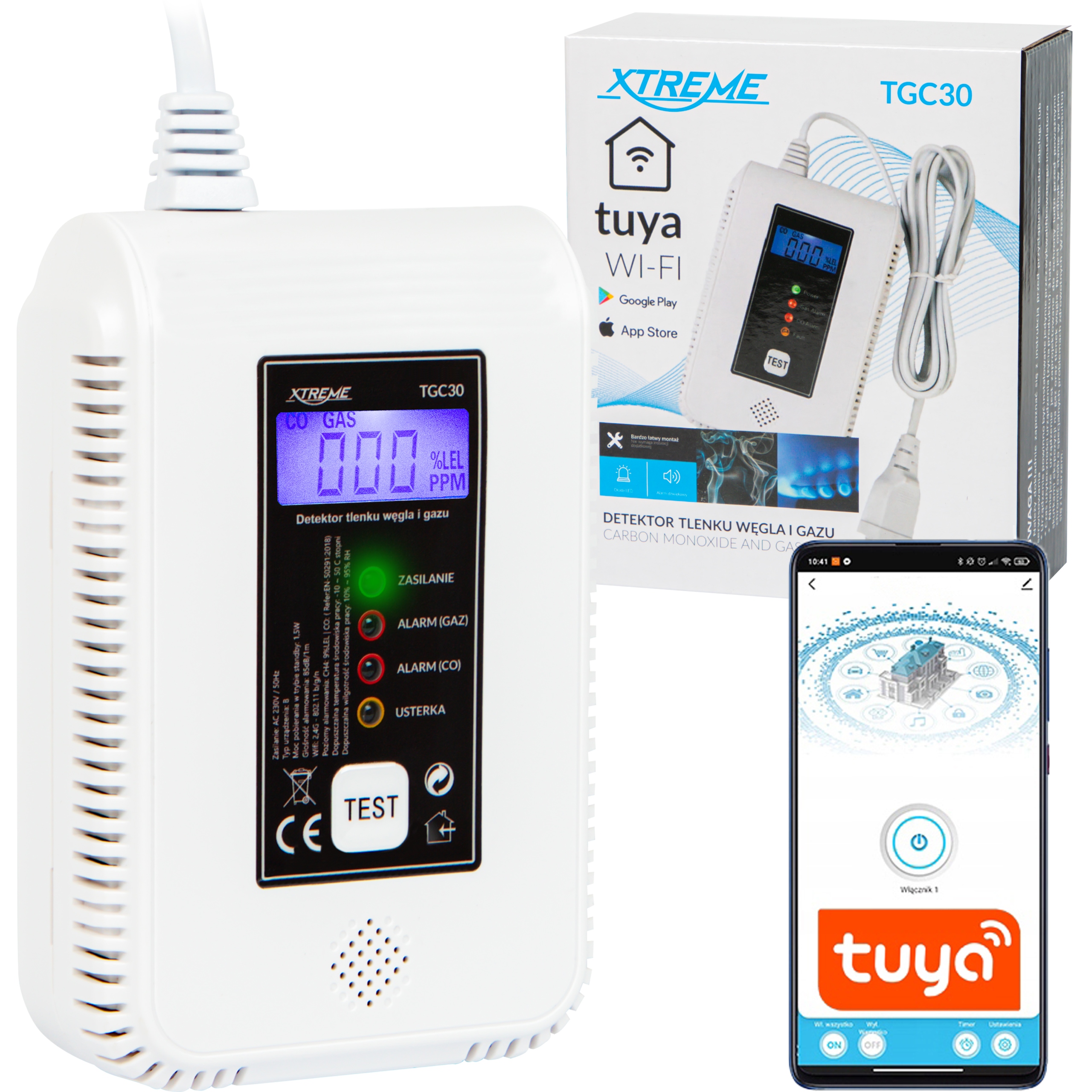 Snímač Oxidu Uhoľnatého A Oxidu Uhoľnatého 2V1 Metán Bután Tuya Wifi