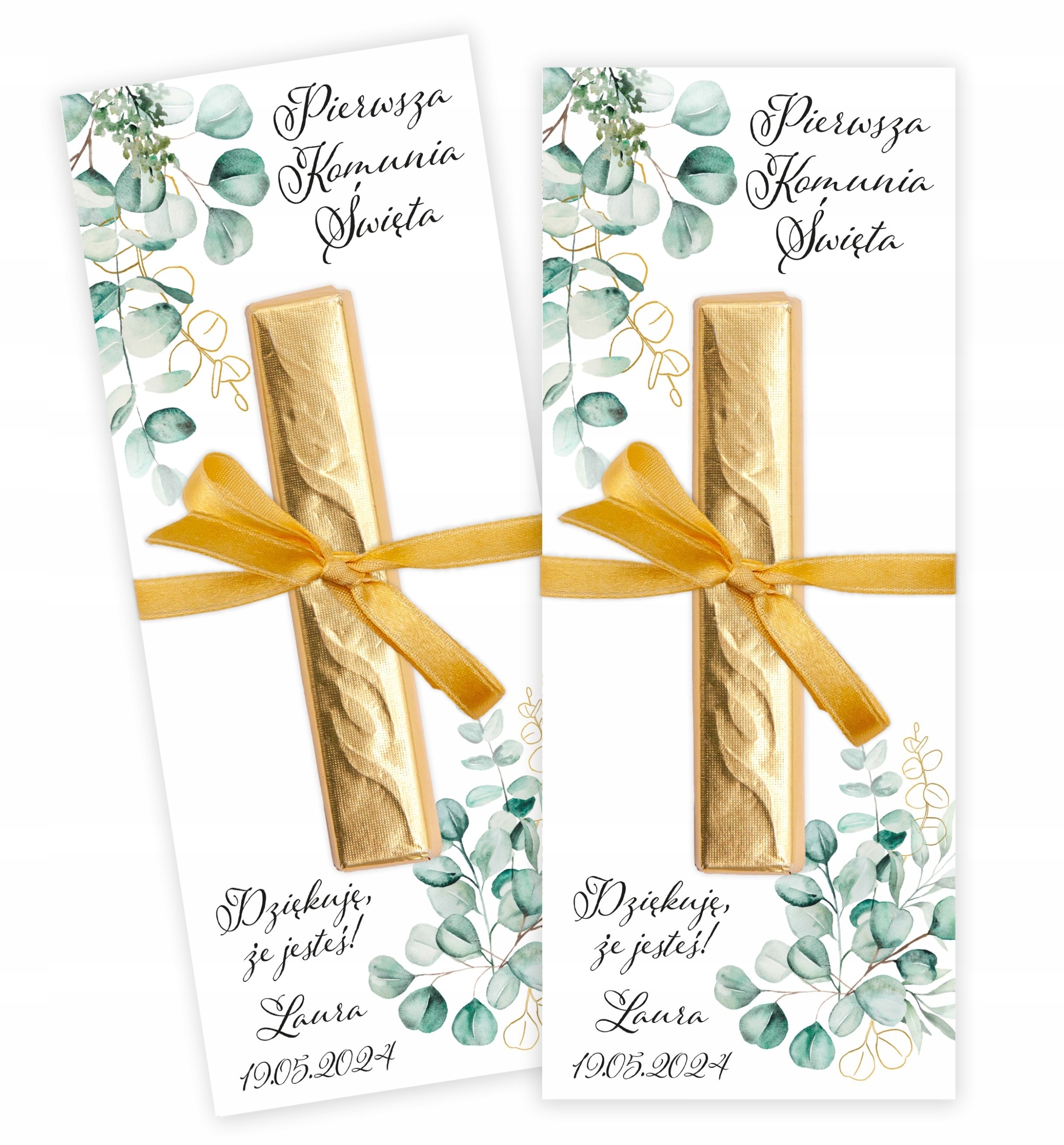 Čokoládky s permanentkou na svaté přijímání 20 ks vz. 1 poděkování hostům