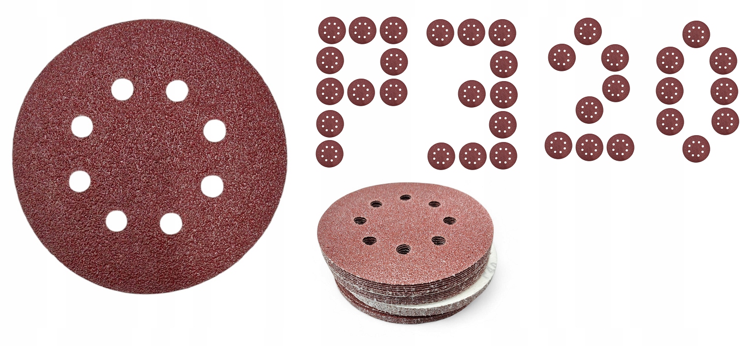 Papier Ścierny Krążek 125 Na Rzep Otwory Szlifierki Oscylacyjnej P320 50szt